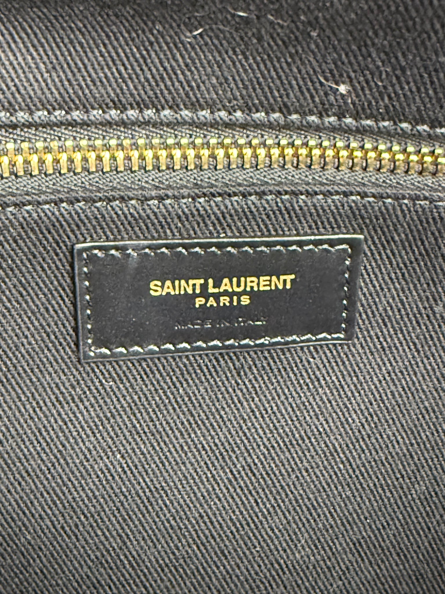 YSL Black Rive Gauche Canvas and Leather Tote