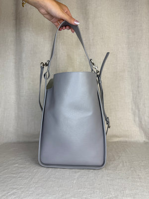 Balenciaga Silver Pebbled Leather Tool N/S Tote