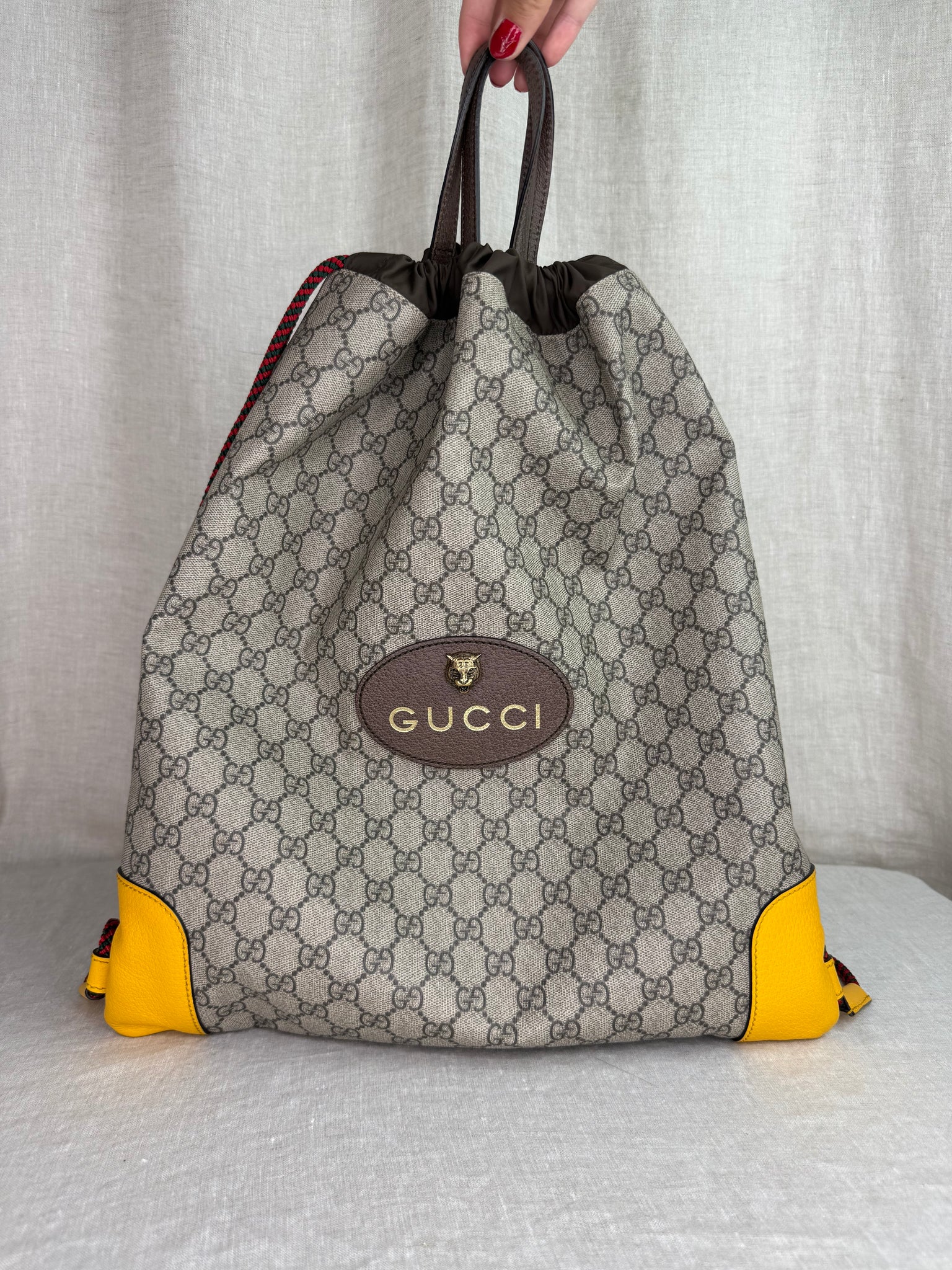 Gucci Brown Supreme Coated Canvas Backpack