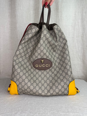 Gucci Brown Supreme Coated Canvas Backpack