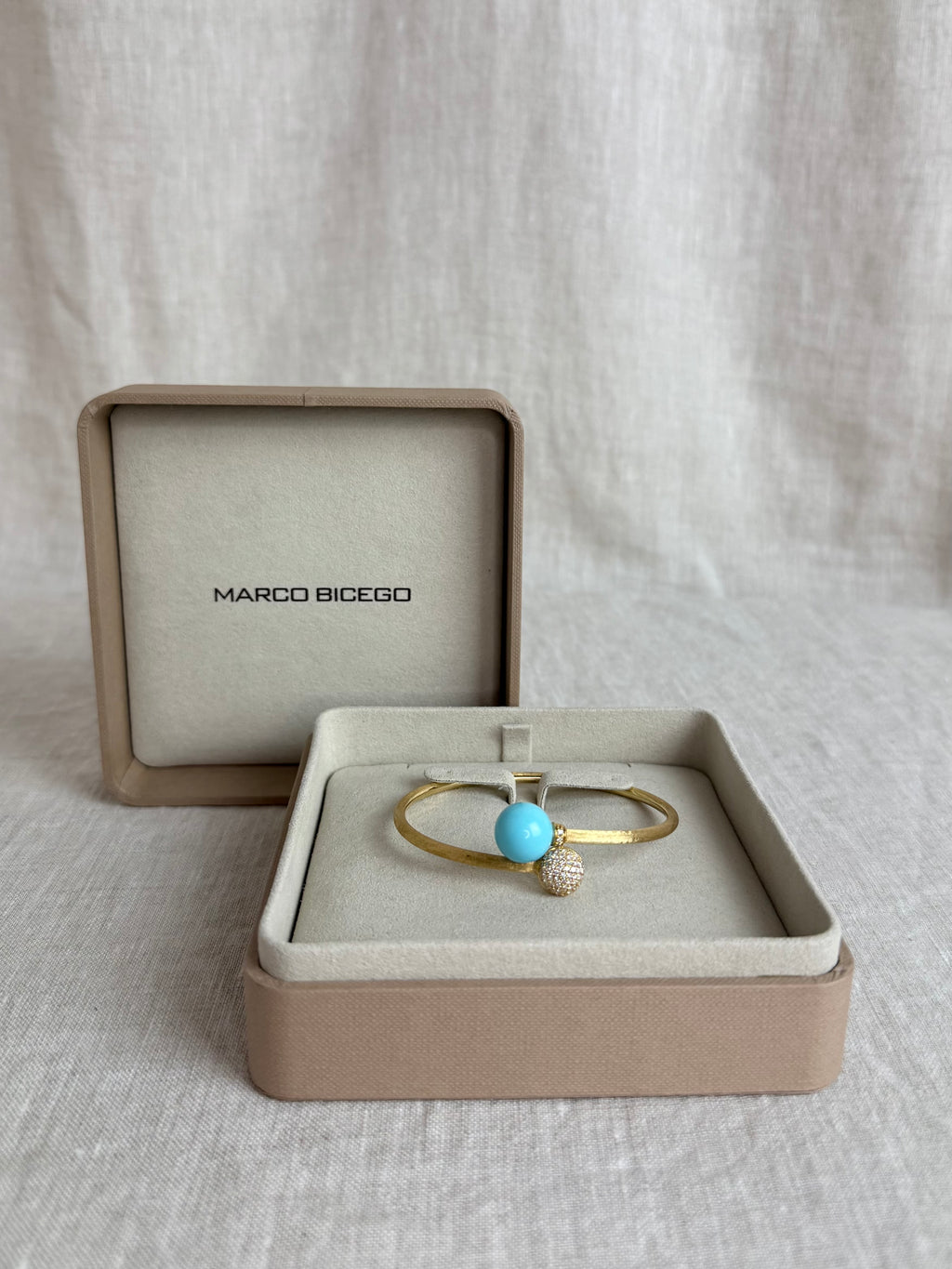 Marco Bicego 18K Gold, Diamond, and Turquoise Bracelet