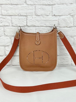 Hermès Taurillon Clemence Evelyne TPM, Gold