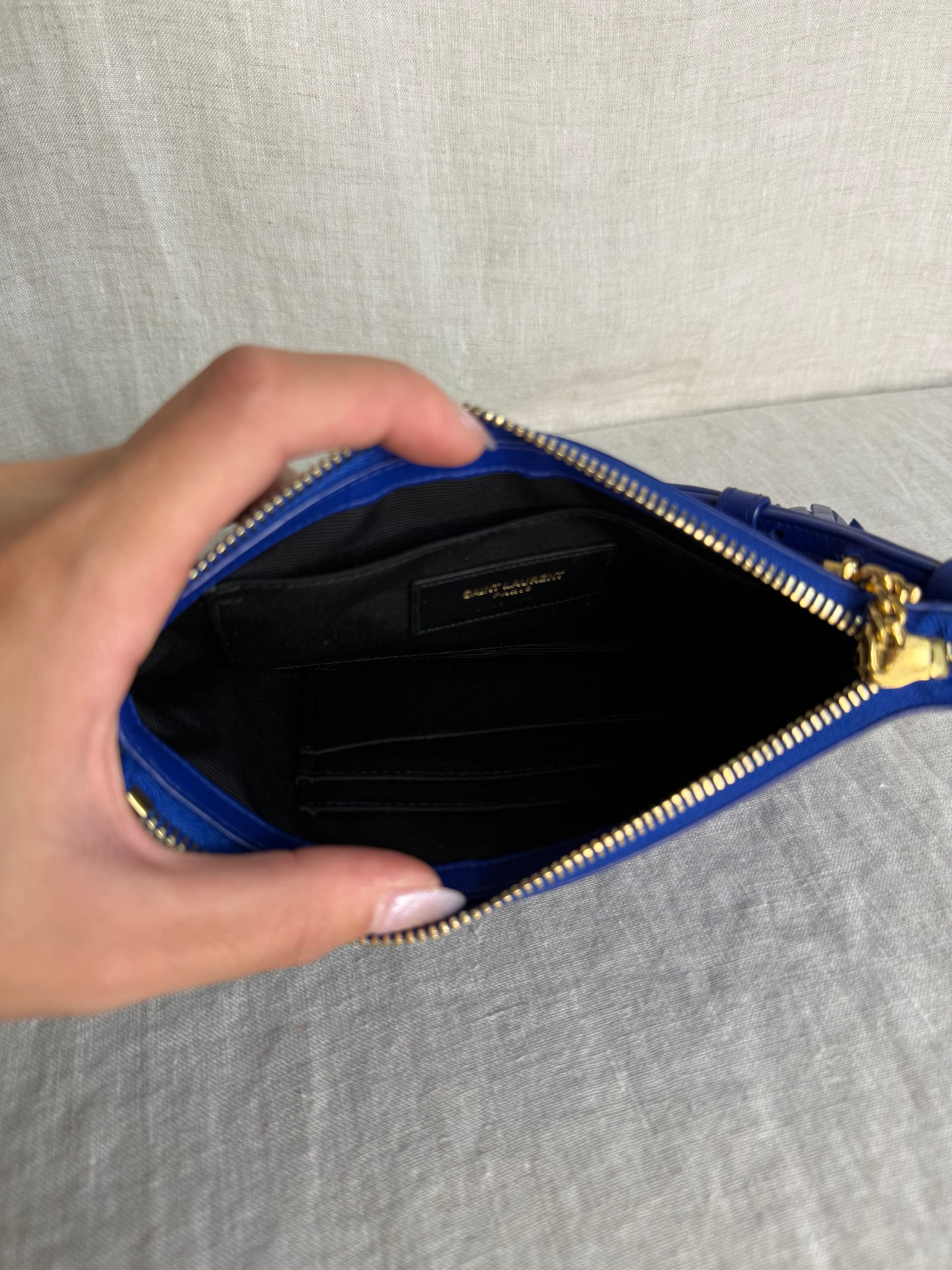 Saint Laurent Blue Calfskin Crossbody Bag