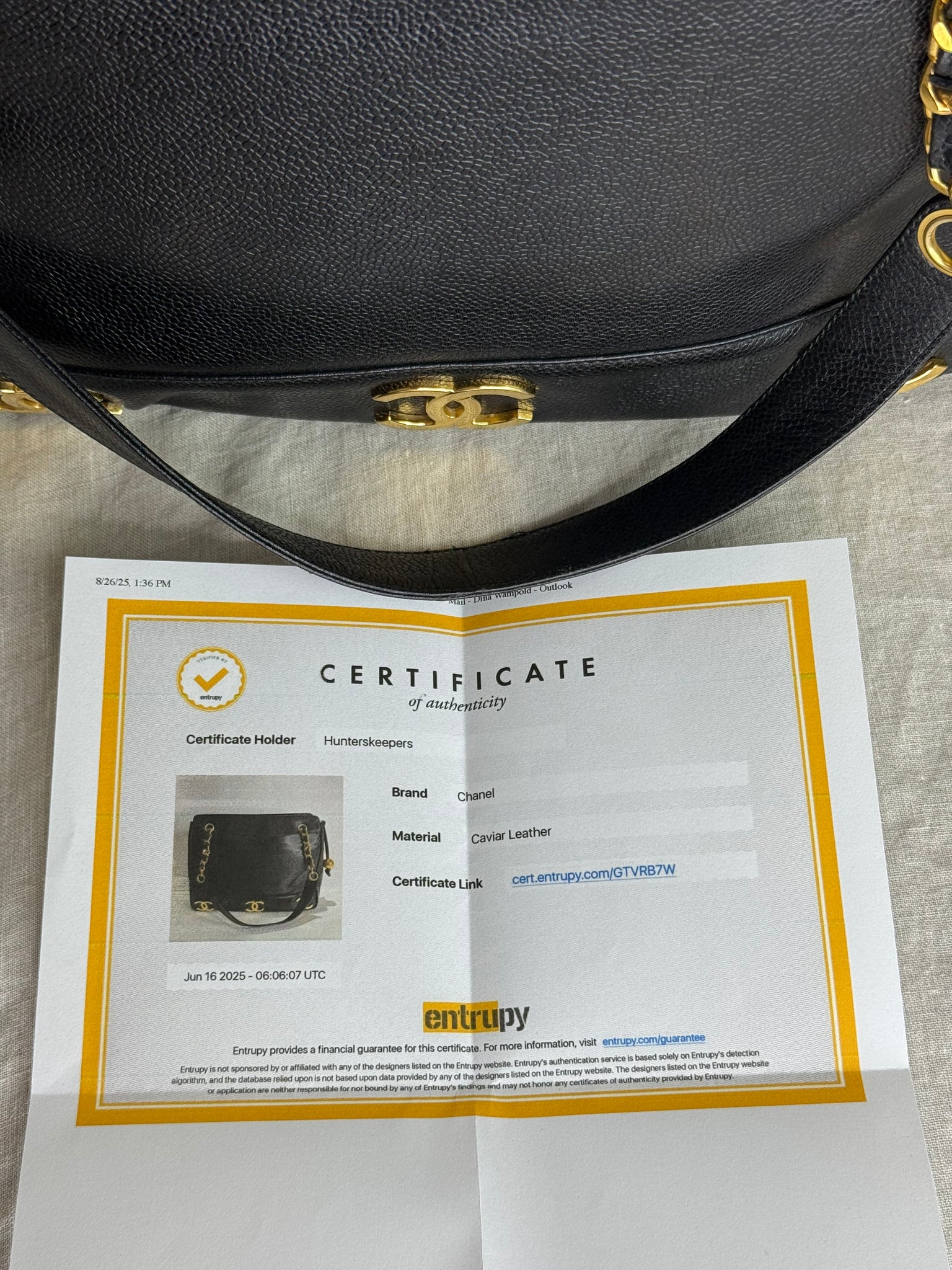 Chanel Vintage Black Caviar Triple CC Shoulder Bag