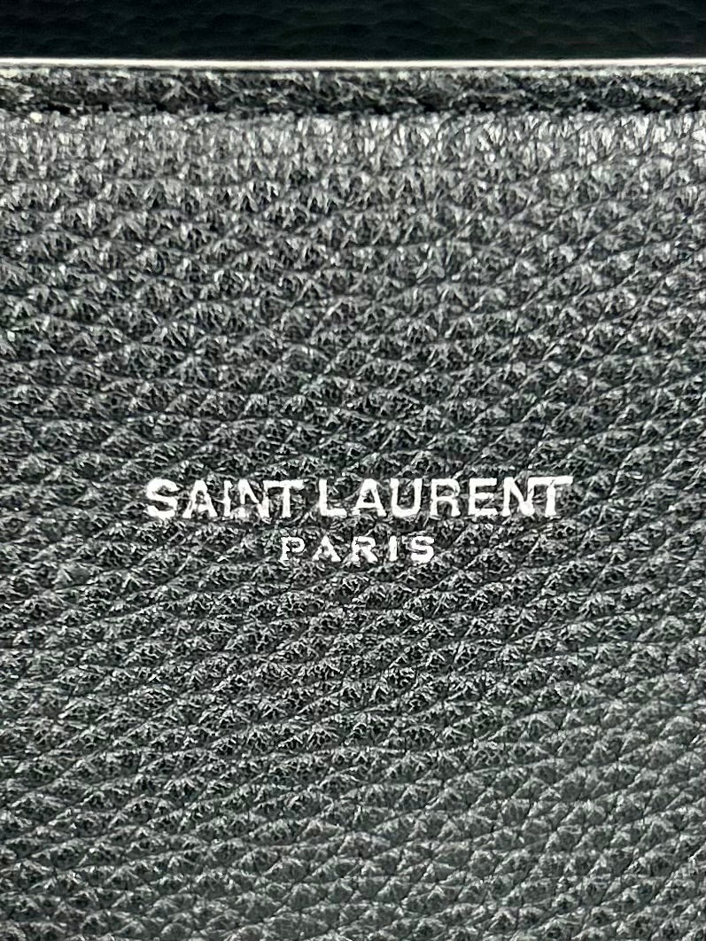 Saint Laurent Small Pebbled Leather Sac De Jour, Black