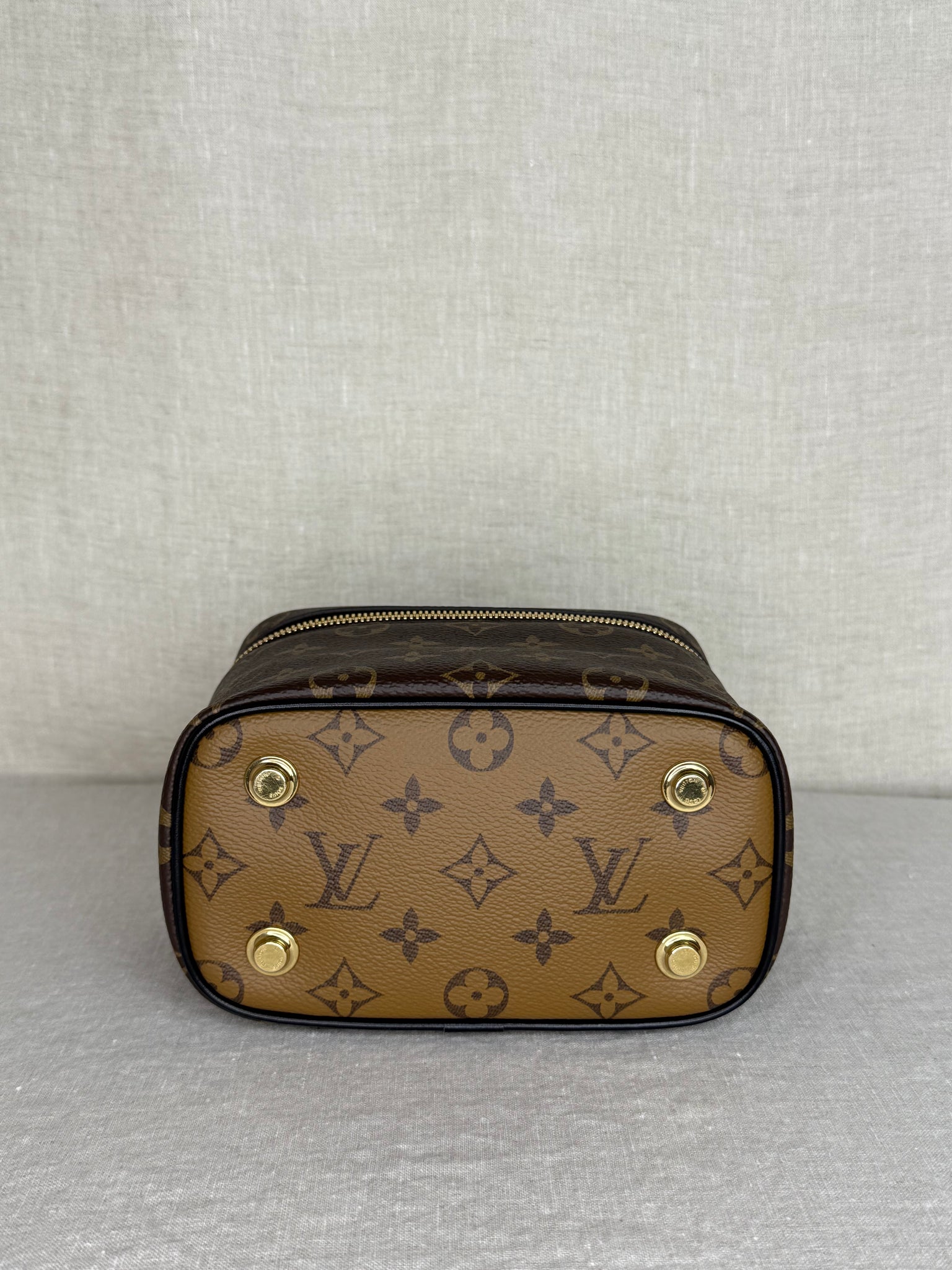 Louis Vuitton Reverse Monogram Vanity Chain Pouch – Dual Canvas, Gold Hardware