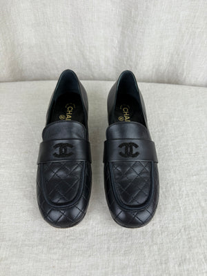 Chanel Black Loafers Size 38