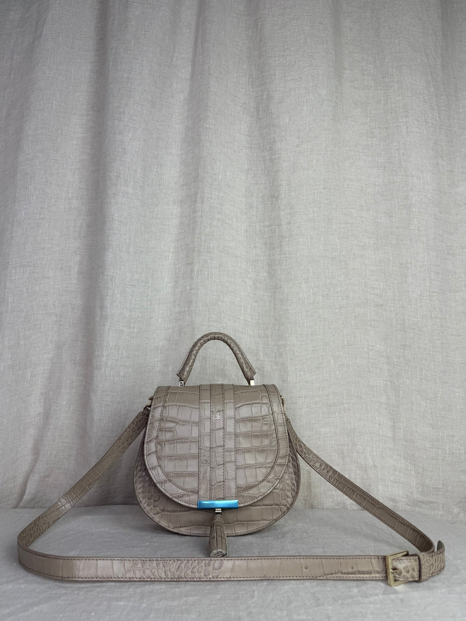 DeMellier Embossed Crocodile Crossbody Bag