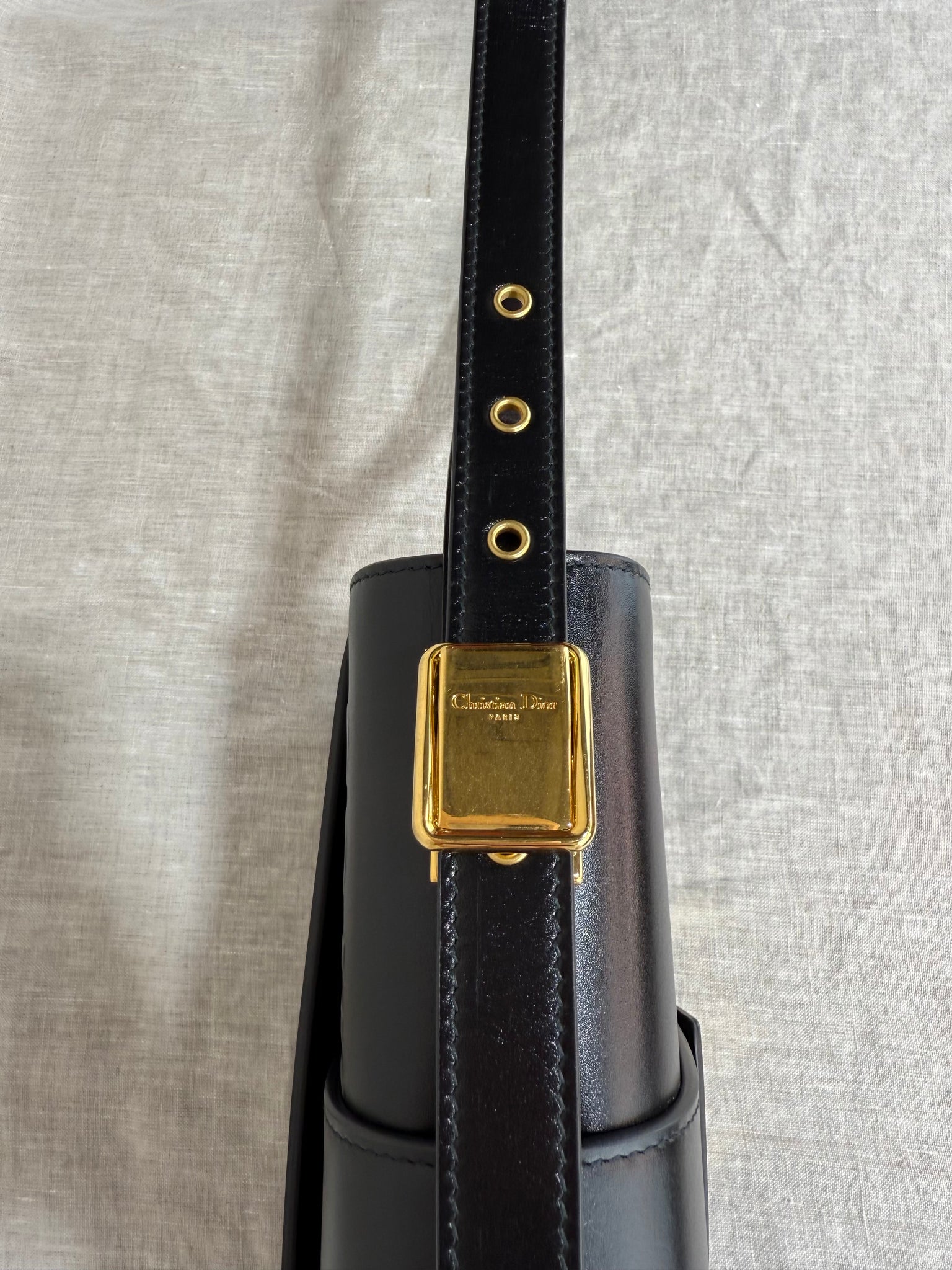 Christian Dior 30 Montaigne Medium Calfskin Black
