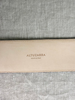 Altuzarra Medium Black Leather Big Gold Buckle Belt
