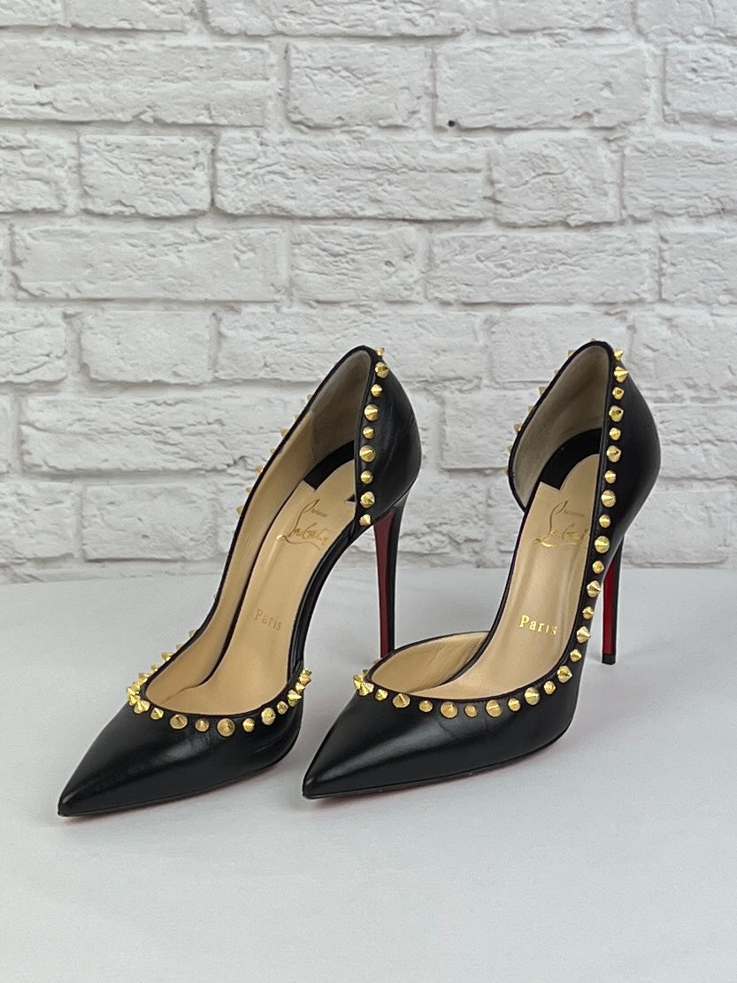 Christian Louboutin Iriza 100 MM Patent Pump, Black, New, Size US 8.5/39