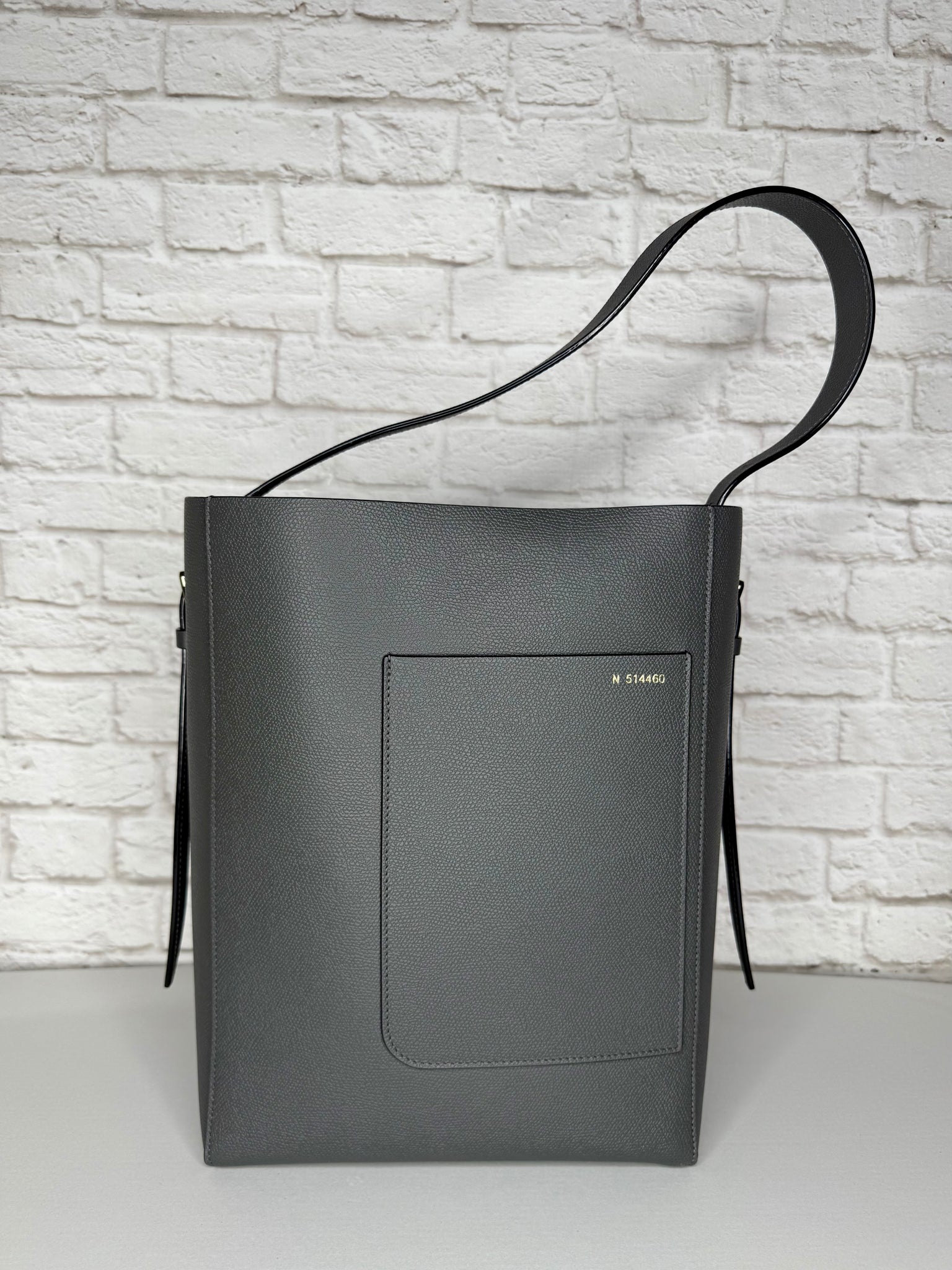 Valextra Medium Bucket Tote in Graphite