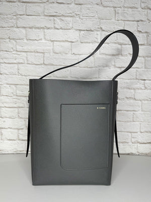 Valextra Medium Bucket Tote in Graphite