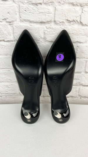 Chanel 2020 Cruise Pearl Mules, 38.5, Black
