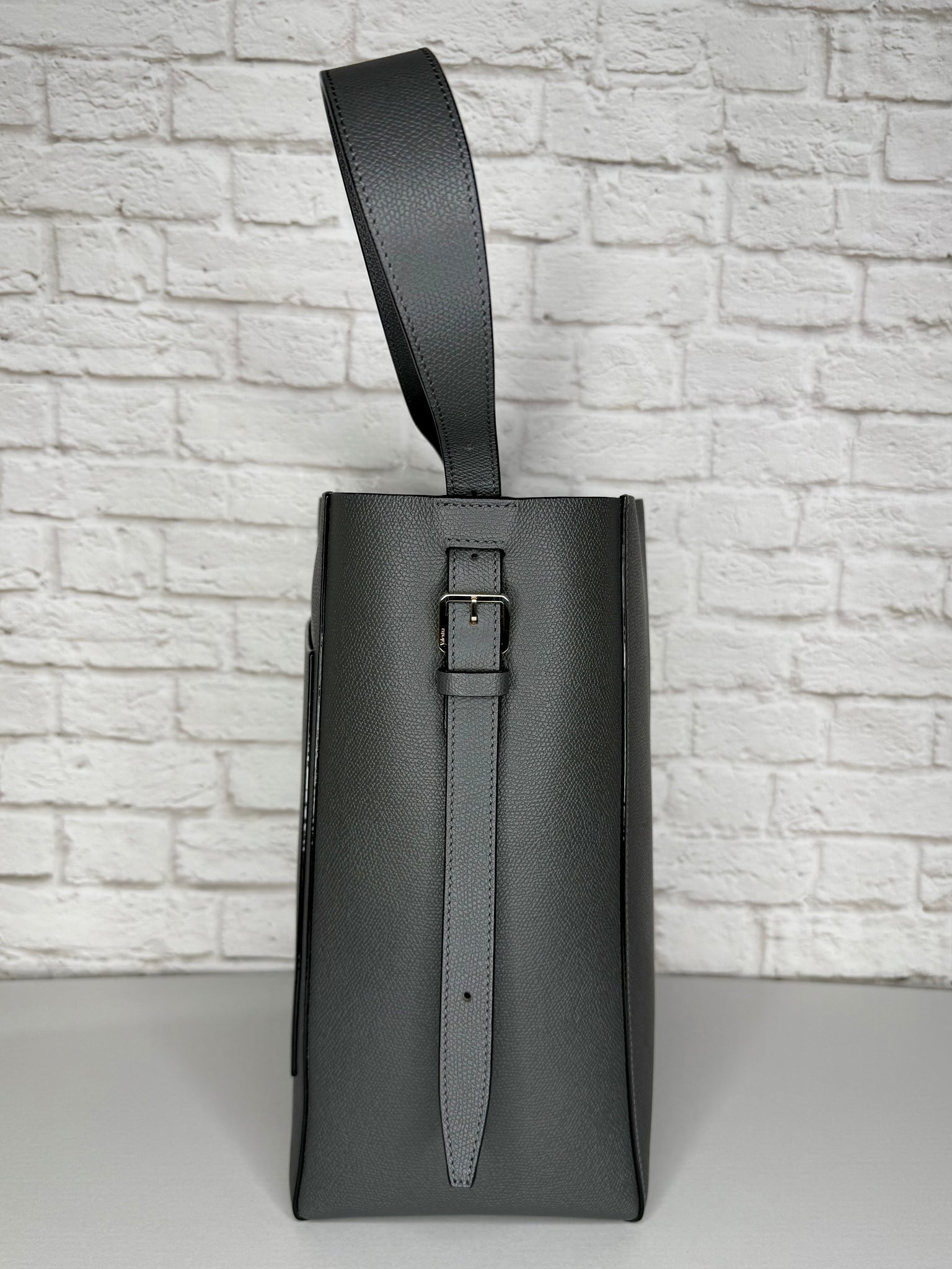 Valextra Medium Bucket Tote in Graphite