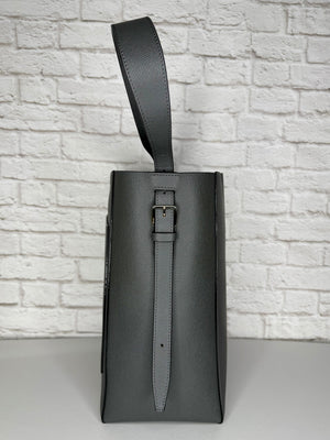 Valextra Medium Bucket Tote in Graphite