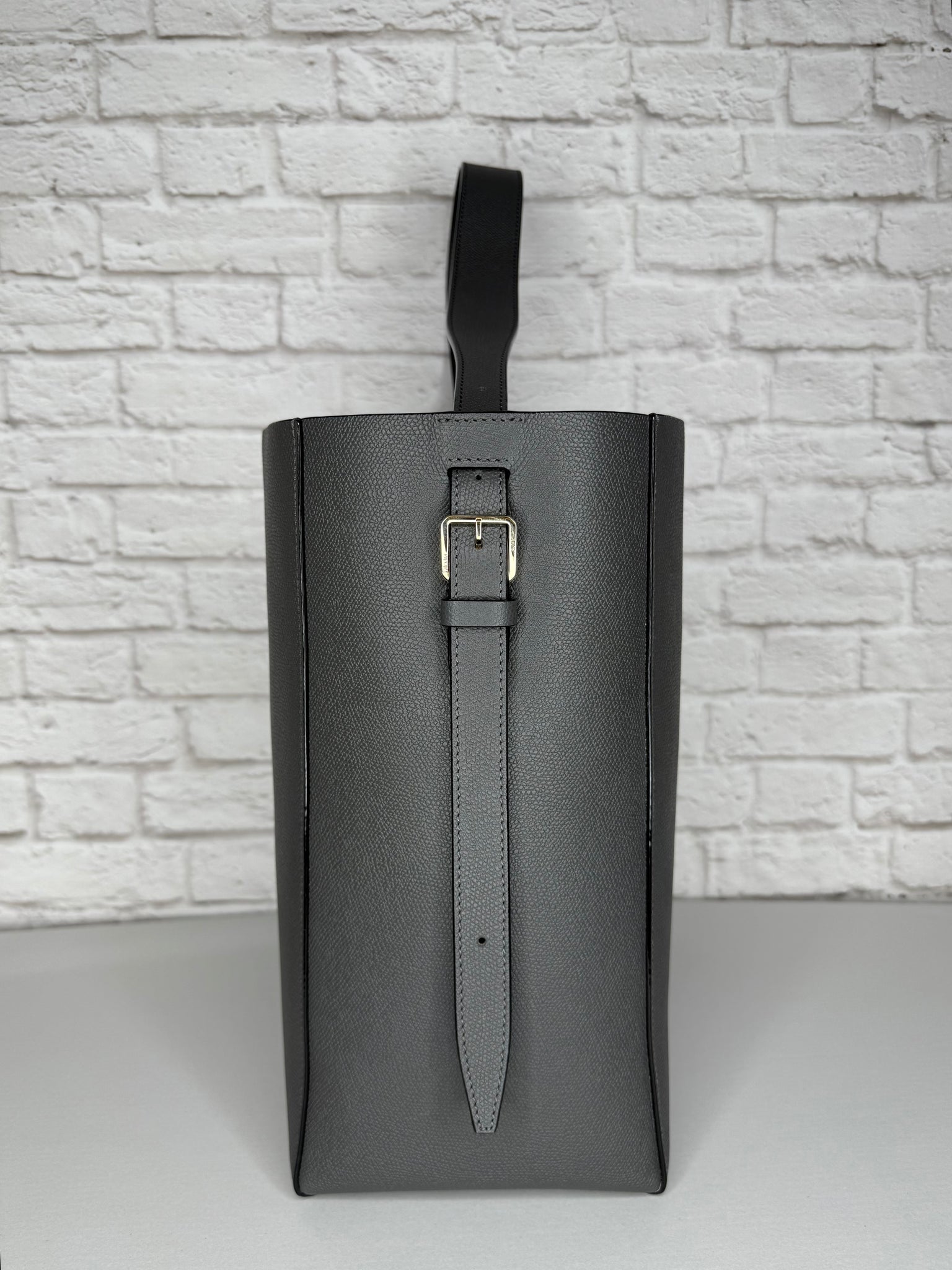 Valextra Medium Bucket Tote in Graphite