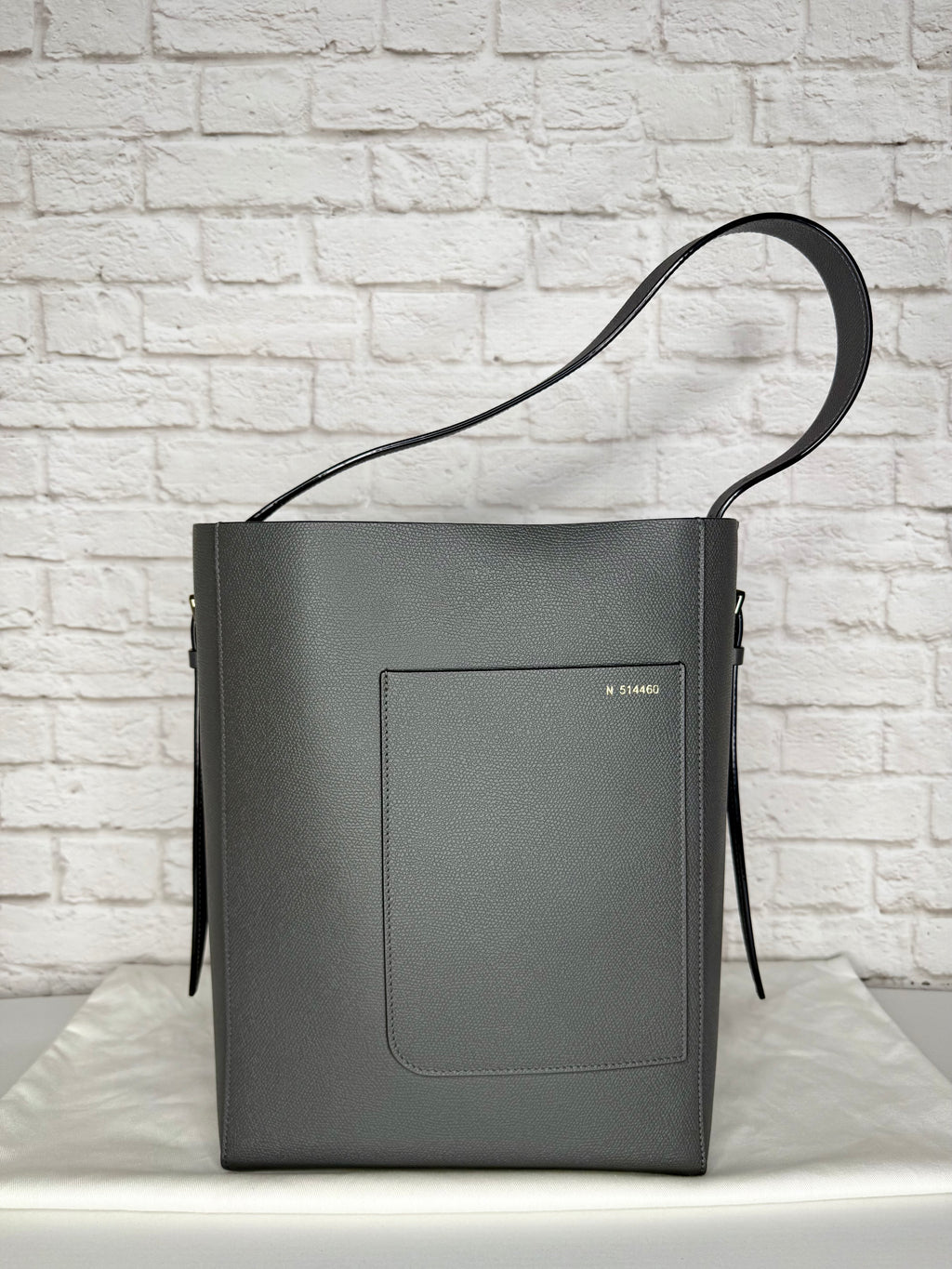 Valextra Medium Bucket Tote in Graphite
