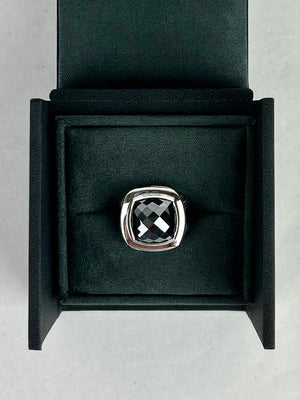 David Yurman 15mm Hematite and Sterling Silver Albion Ring Size 51/4