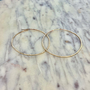 Susan Meier Hammered 18K Gold Filled Hoops, NEW