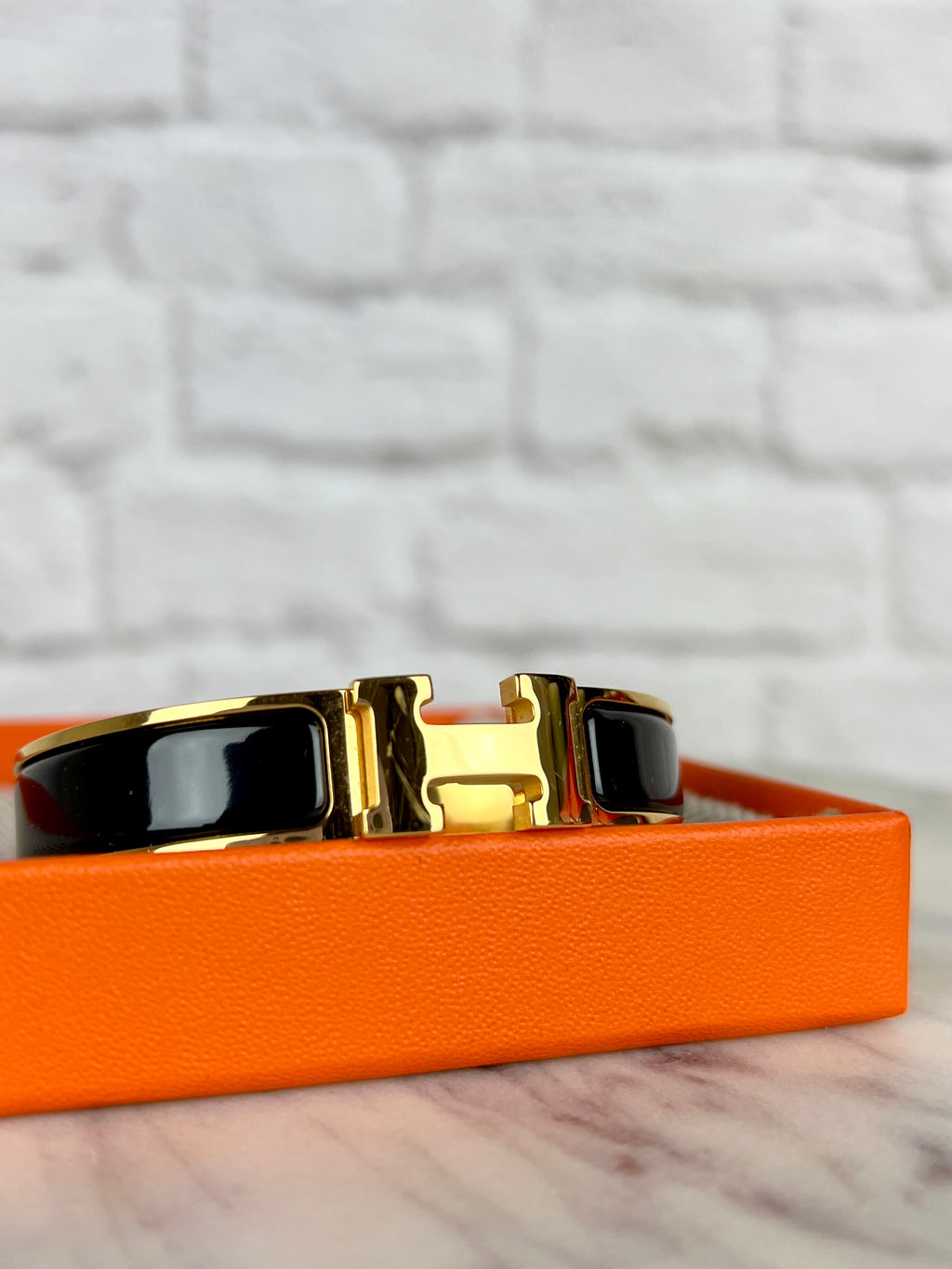 Hermès Clic H Bracelet PM, Black/Gold