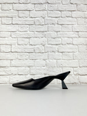 GIVENCHY Black Geometrical Heel Mules, Size 40/US 10, Black