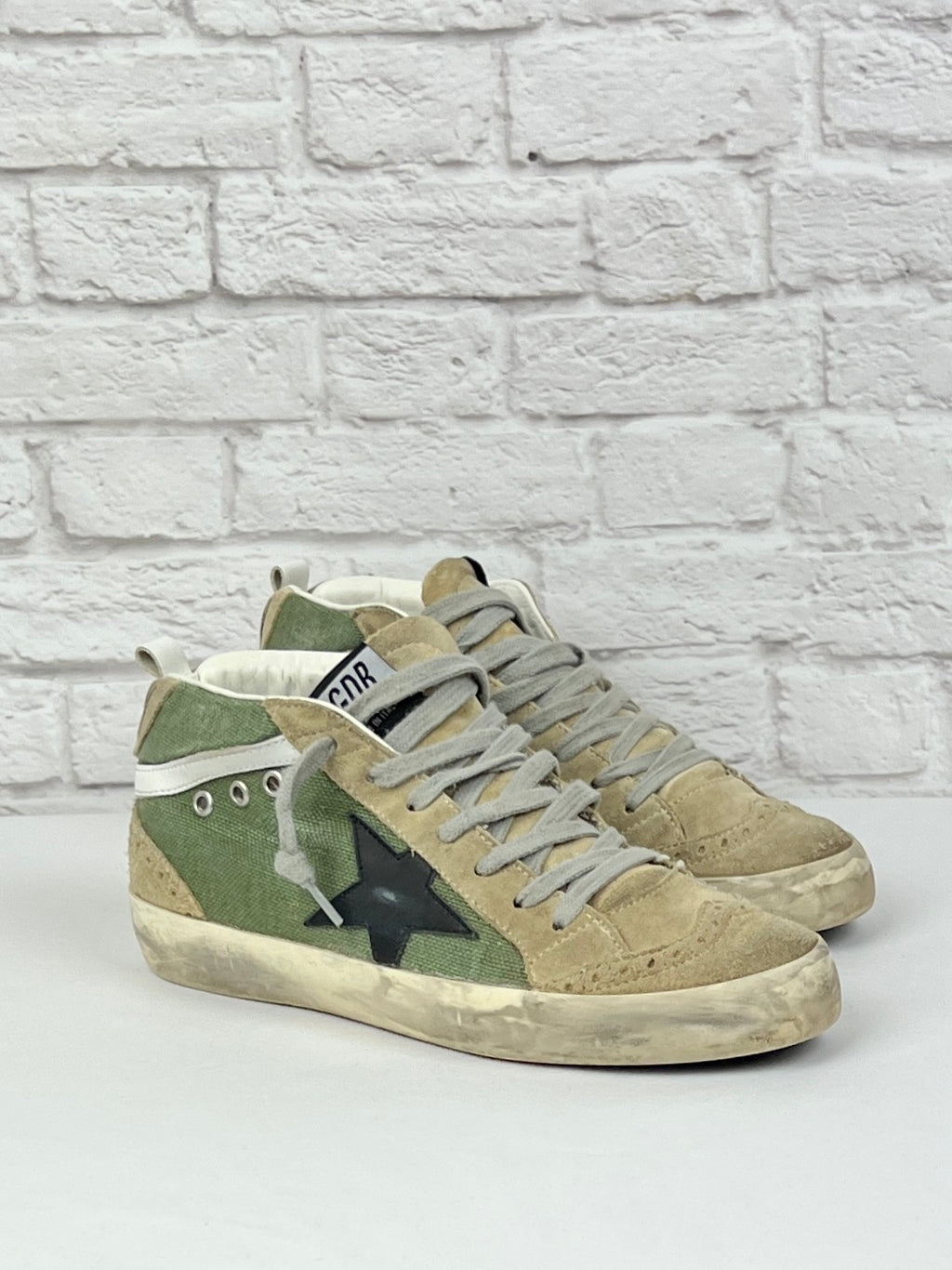 Golden Goose Mid Star Sneaker, Size 37,/US 7, Army Green