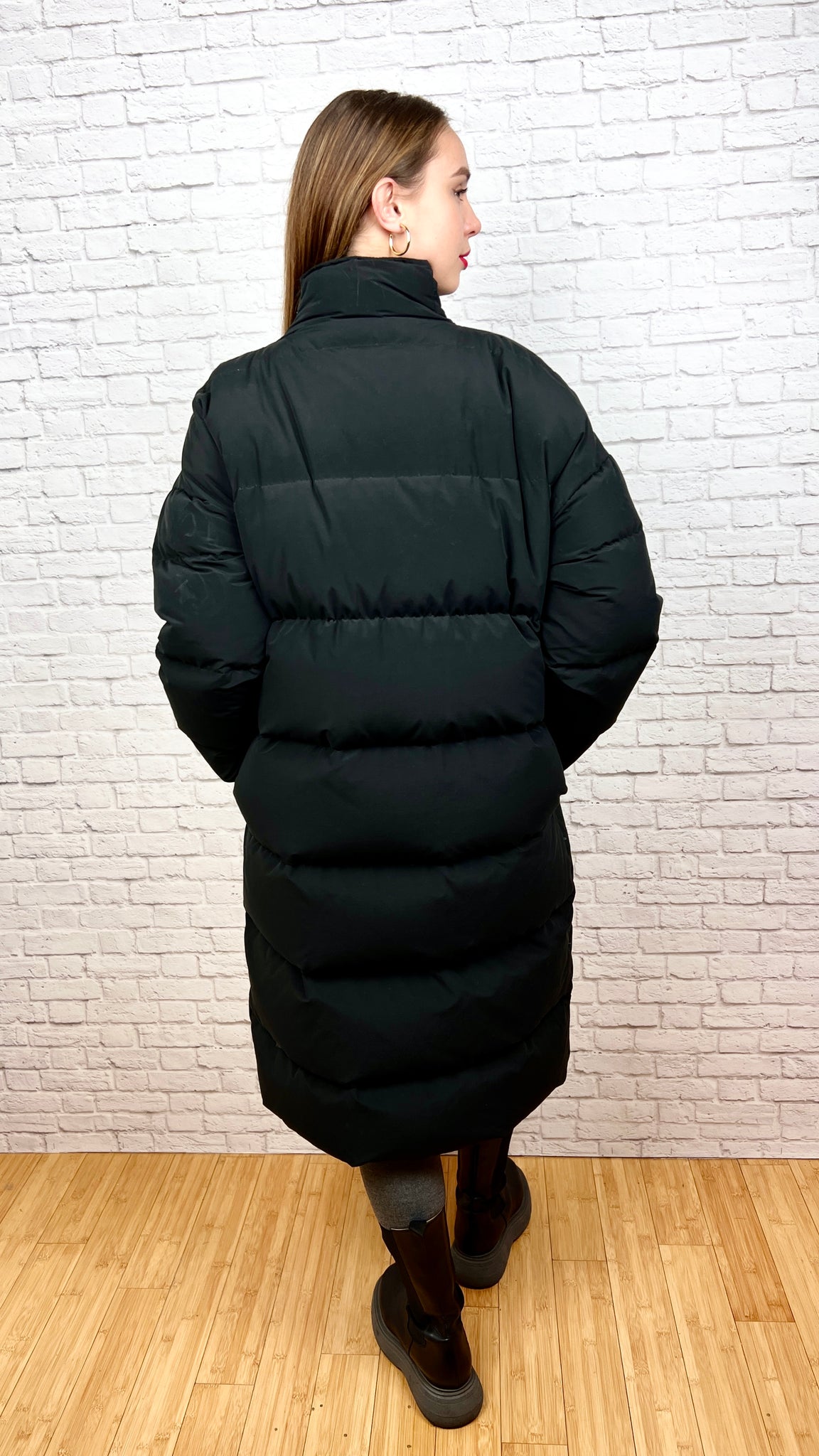 Toteme Long Padded Coat , Size L, Black