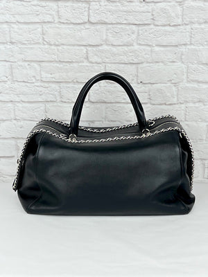 Max Mara Large Boston Bag in Soft Nappa W/ Chain Detail.