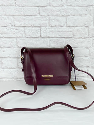 Burberry  Oxblood Leather Small Grace Crossbody Bag, New W/ Tags