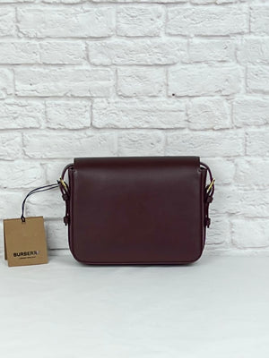 Burberry  Oxblood Leather Small Grace Crossbody Bag, New W/ Tags