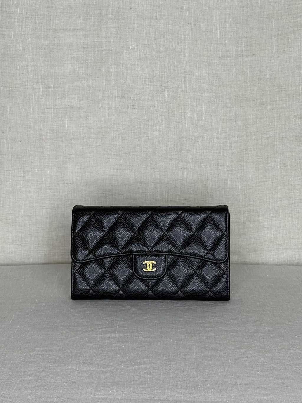 Chanel 2018 Caviar Quilted Large Flap Wallet
