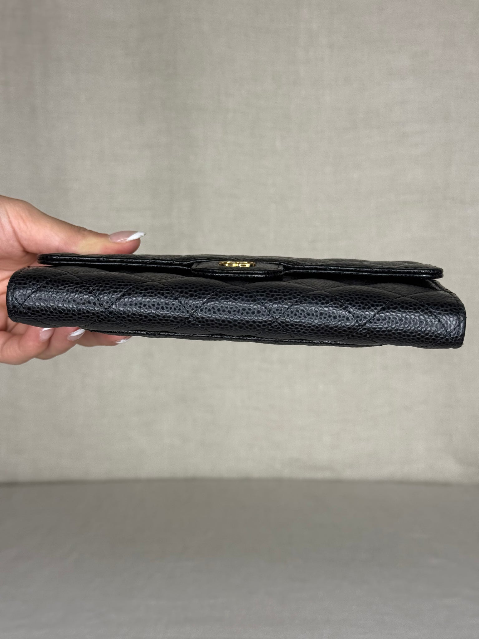 Chanel 2018 Caviar Quilted Large Flap Wallet