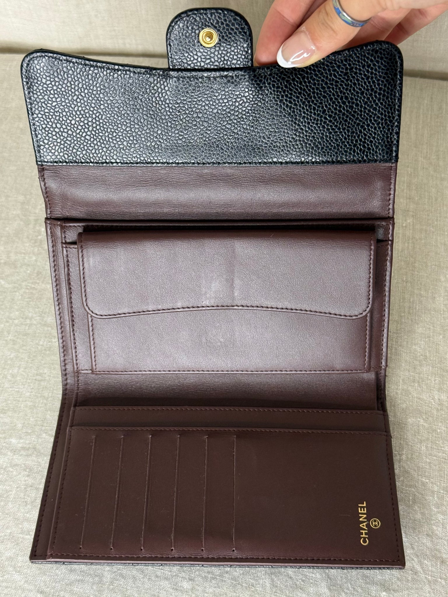 Chanel 2018 Caviar Quilted Large Flap Wallet