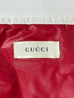 Gucci Wool/Leather Diaper Bag, Navy/Red