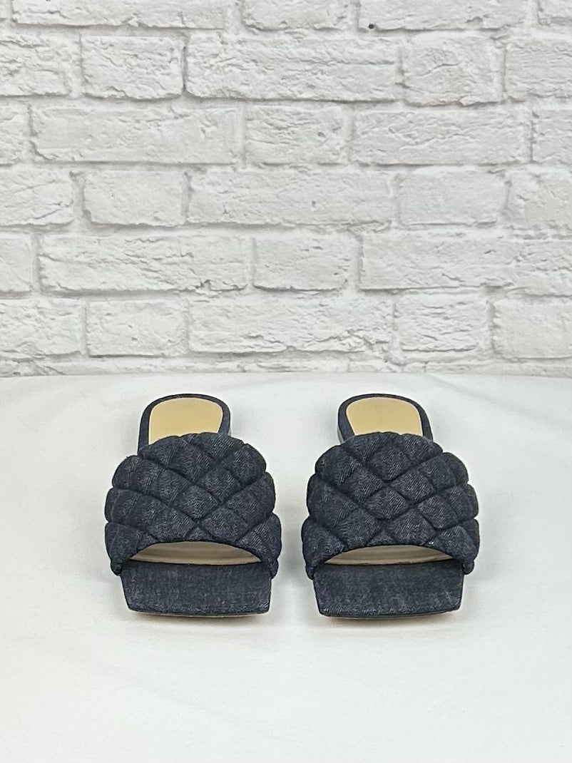 Bottega Veneta Denim Lido Sandals, Size 42, Denim Blue