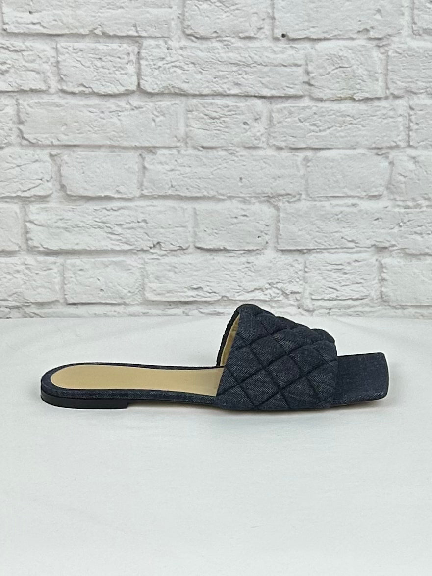 Bottega Veneta Denim Lido Sandals, Size 42, Denim Blue