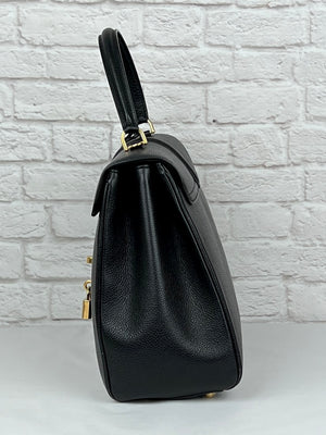 CELINE Medium 16 bag in Grained Calfskin Leather, Black