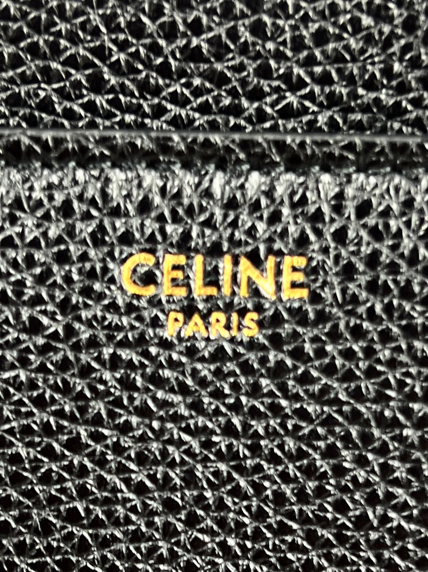 CELINE Medium 16 bag in Grained Calfskin Leather, Black