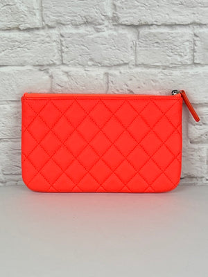 Chanel 19K Re-issue Small O-Case, Pristine Condition, Neon Orange