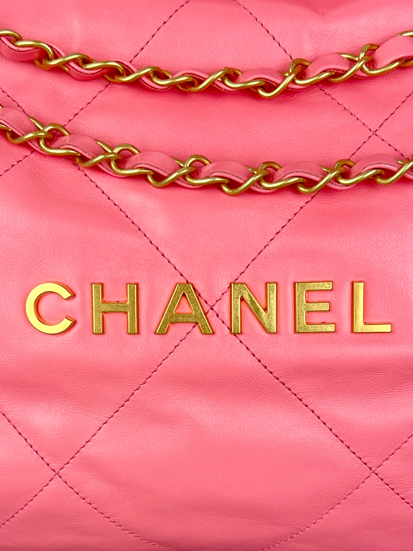 Chanel 22 Hobo Calfskin & Gold-Tone Metal, Pink