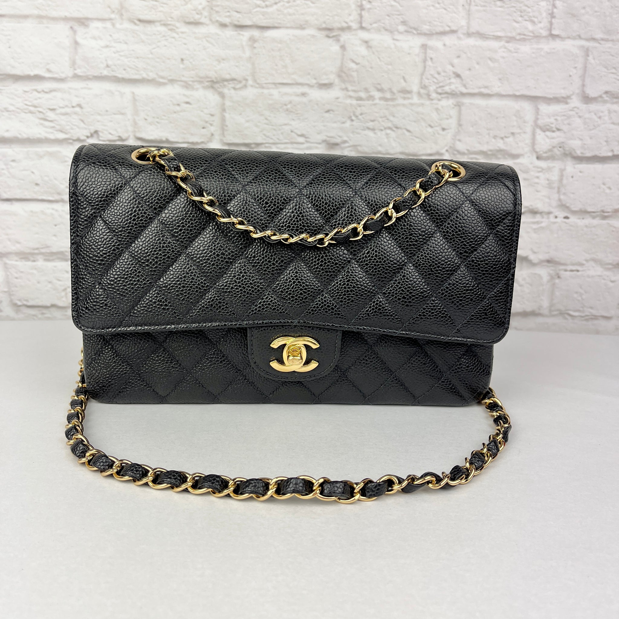 Chanel Classic Caviar Flap Bag, Black/Gold Hardware