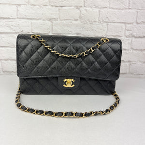 Chanel Classic Caviar Flap Bag, Black/Gold Hardware