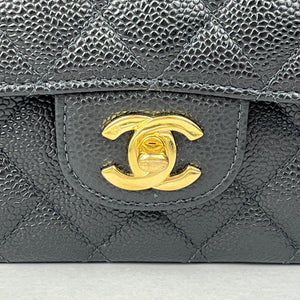 Chanel Classic Caviar Flap Bag, Black/Gold Hardware