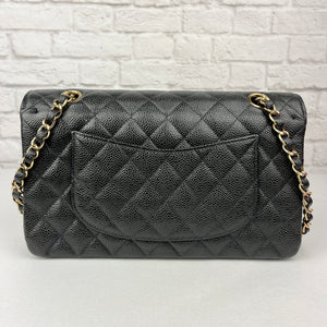 Chanel Classic Caviar Flap Bag, Black/Gold Hardware