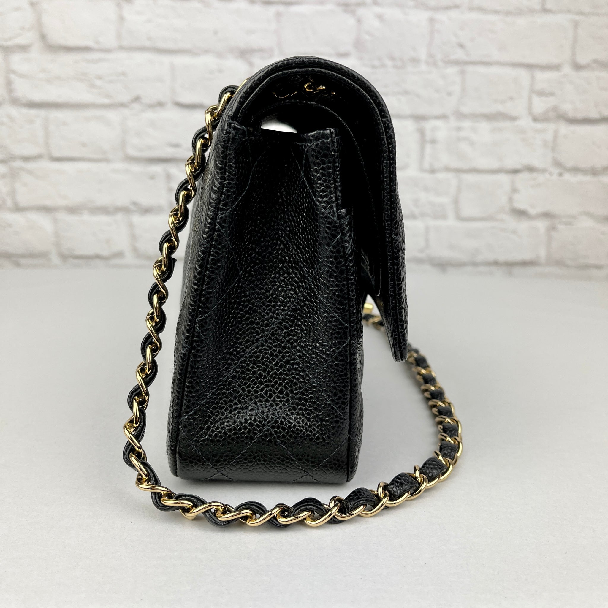 Chanel Classic Caviar Flap Bag, Black/Gold Hardware